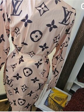 Tan Monogram Wrap Dress